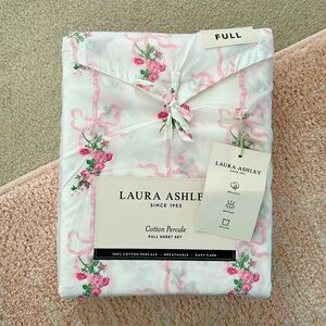 Laura Ashley Full pink bow sheet set